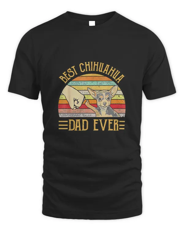 Best Chihuahua Dad Ever Retro Vintage Sunset Classic T-Shirt