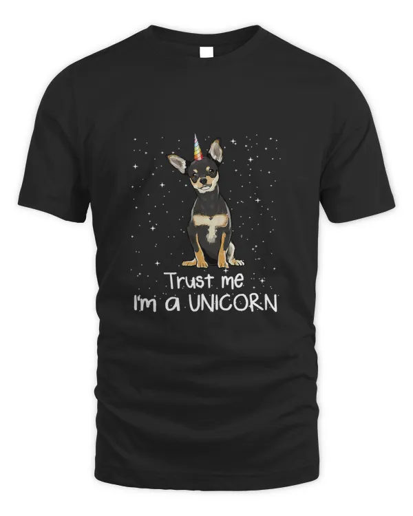 Black Chihuahua Trust Me Im A Unicorn Dog Classic T-Shirt