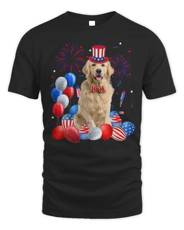 Golden Retriever Dog 4th Of July American Flag Dog Lover 244