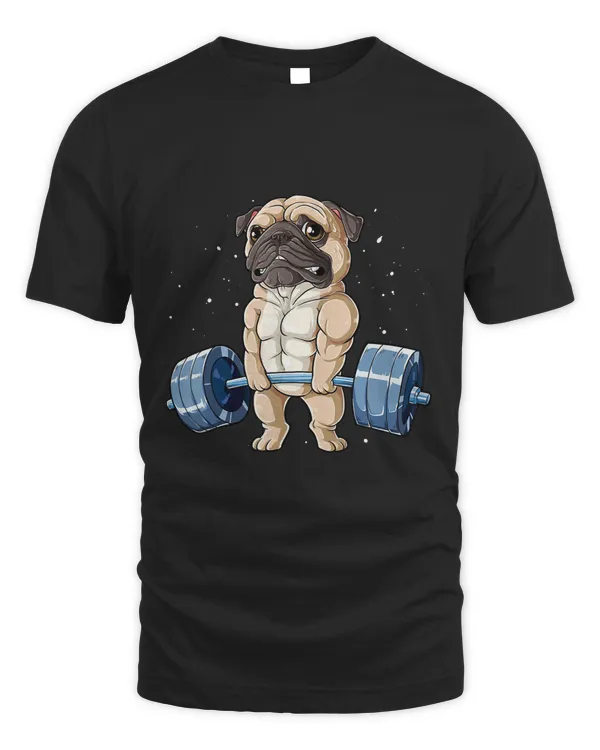Pug Weightlifting Funny Deadlift Fitness Gym Workout Dog Pet Lover Classic T-Shirt