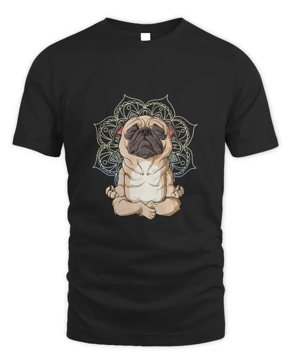 Pug Yoga Mandala Funny Spiritual Meditation Chakra Pug Dog Pet Lover Classic T-Shirt