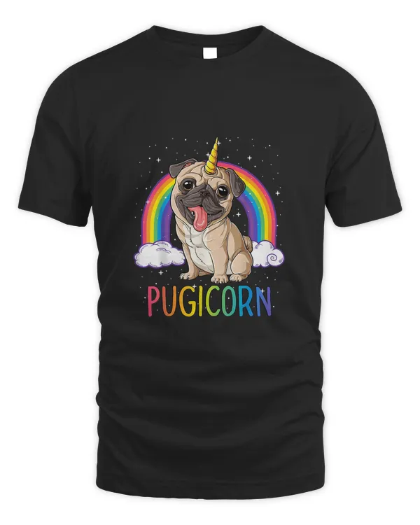 Pugicorn Pug Unicorn T shirt Girls Kids Space Galaxy Rainbow Classic T-Shirt