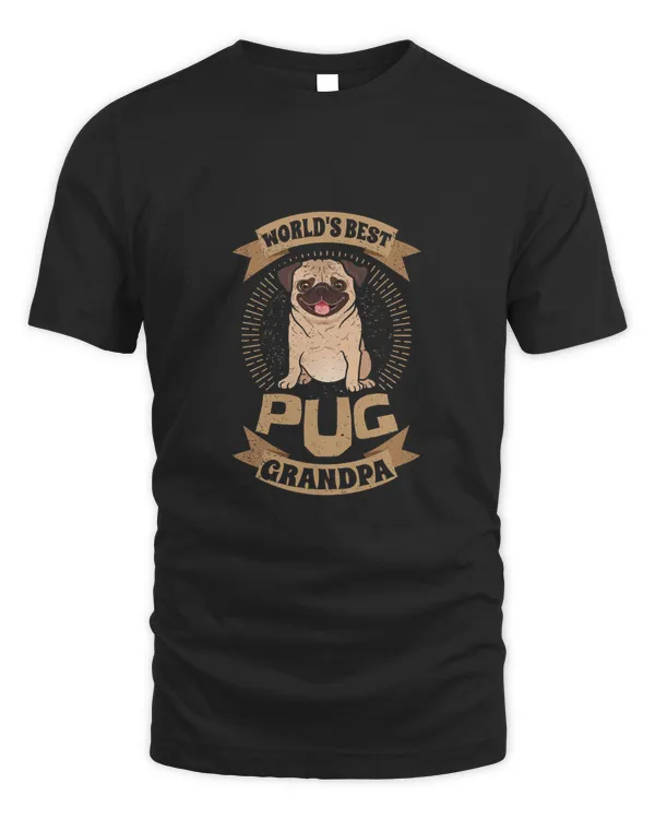 Pugoholic Pugaholic Pug Lover Worlds Best Pug Grandpa Classic T-Shirt