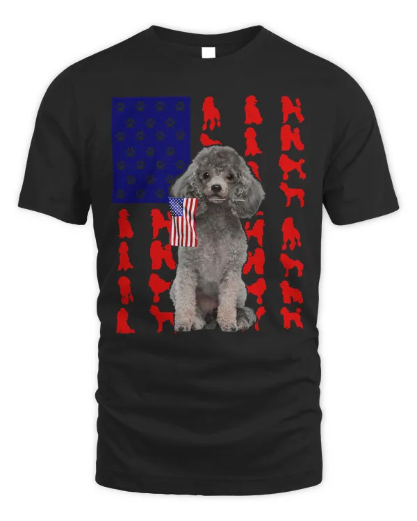 Poodle Dog American Flag 4th Of July Dog Lover USA Patriotic 147