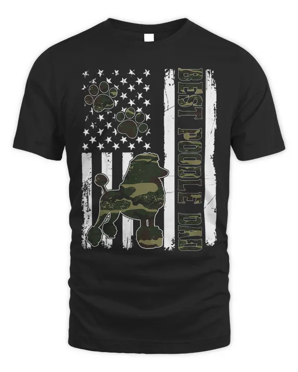 Poodle Dog American Flag Best Poodle Dad Ever Dog Dad 184