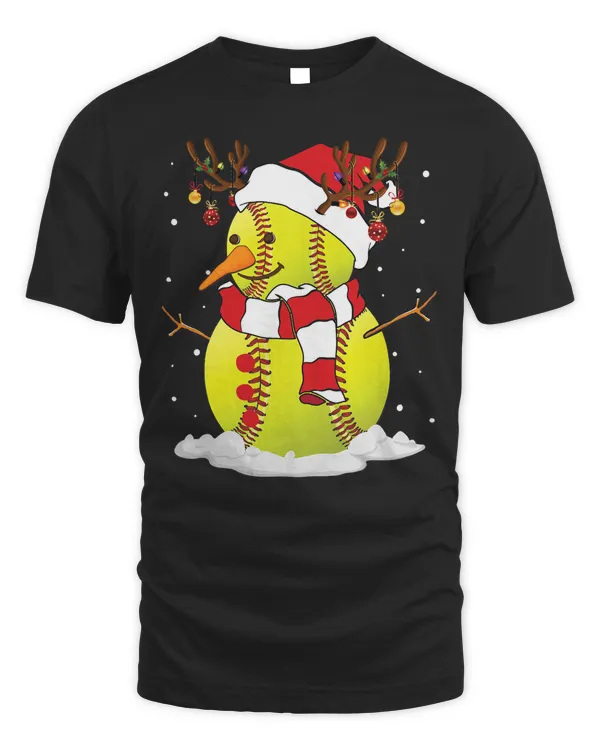 Softball Funny Snowman Softball Christmas Pajama Santa Girls Kids 49