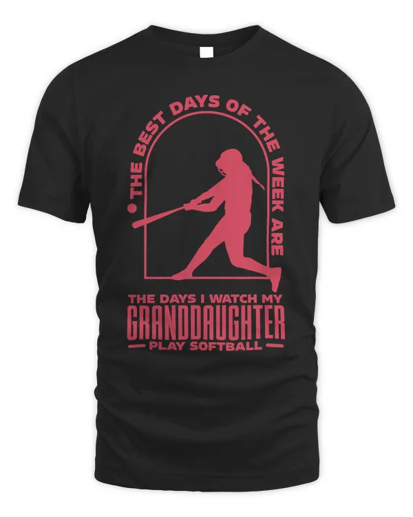 Softball My Granddaughter Plays Softball Funny Design For Grandparent 40