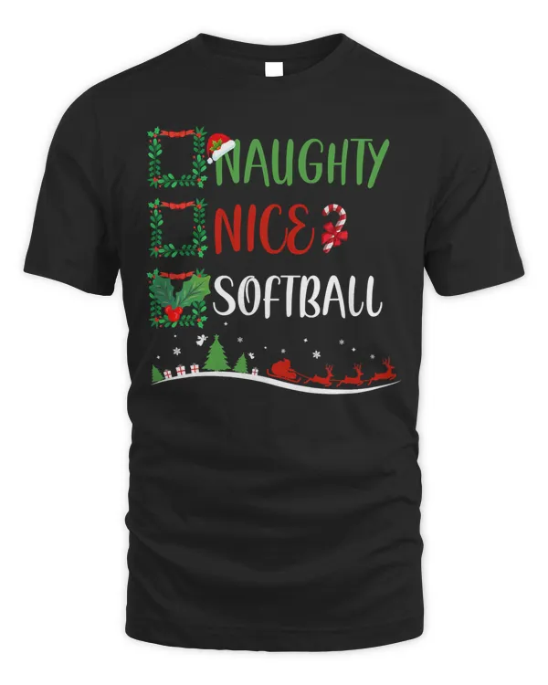 Softball Nice Naughty SOFTBALL Christmas Matching Santa Hat 14