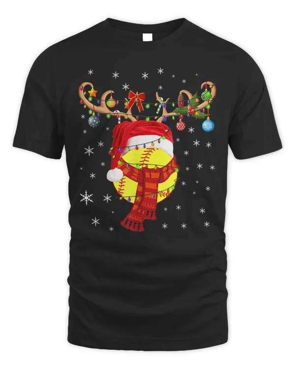 Softball Reindeer Santa Hat Softball Funny Softball Mom Christmas 64