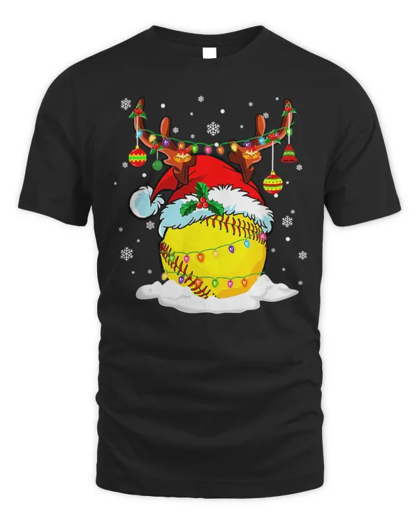 Softball Reindeer Santa Hat Softball Funny Softball Mom Christmas 72
