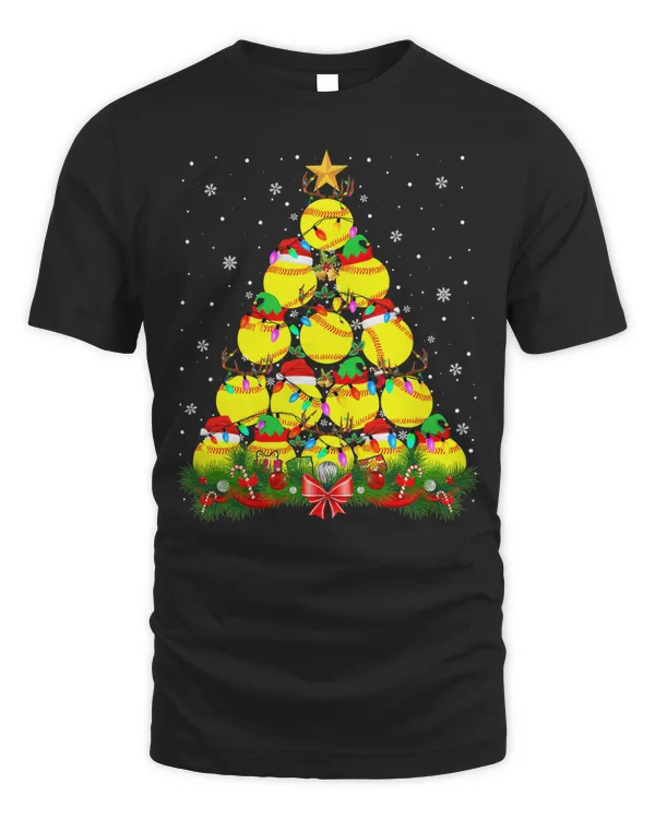 Softball Santa Elf Reindeer Softball Christmas Tree Xmas Lights 84