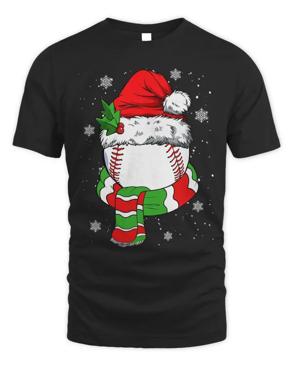 Baseball Christmas Baseball Ball Santa Hat Funny Sport Xmas Boys Men 126