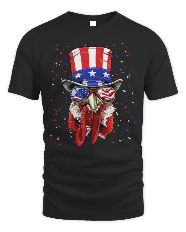Chicken 4th of July American USA Flag 296 Hen Rooster
