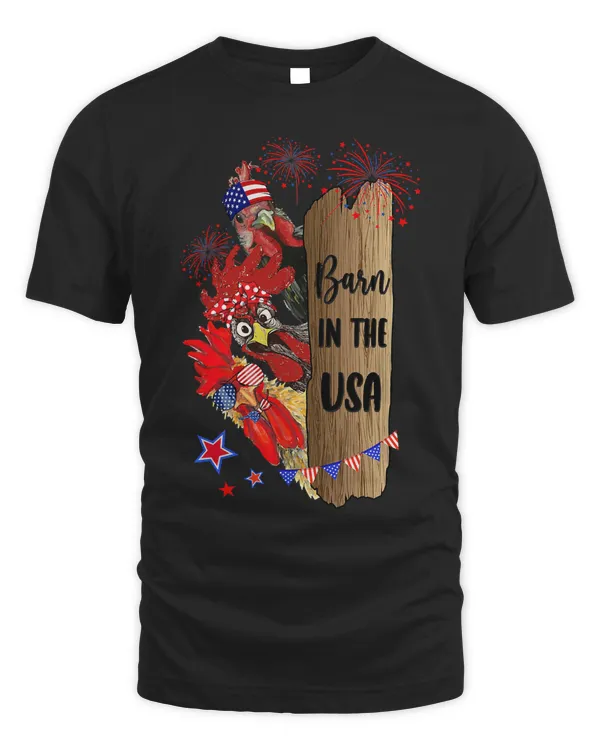 Chicken Barn In The USA American Flag Patriotic Chicken Farming 86 Hen Rooster