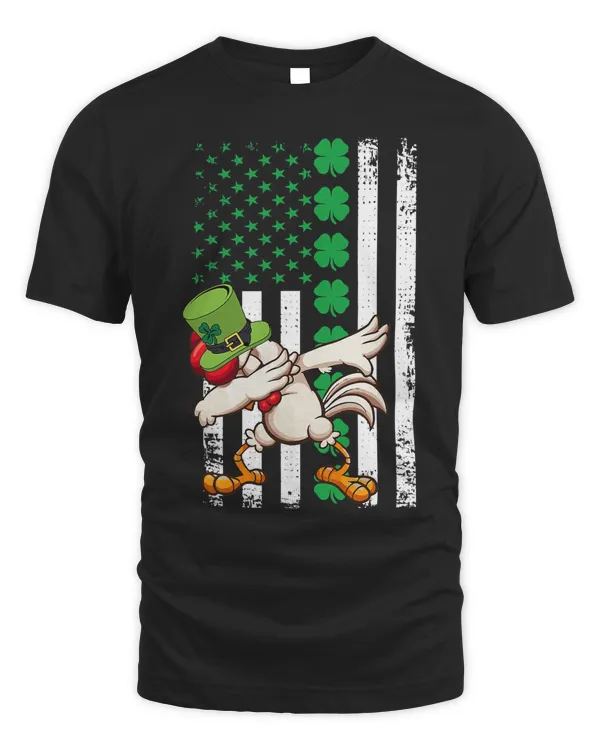 Chicken Dabbing Chicken Shamrock American Flag St Patricks Day 401 Hen Rooster