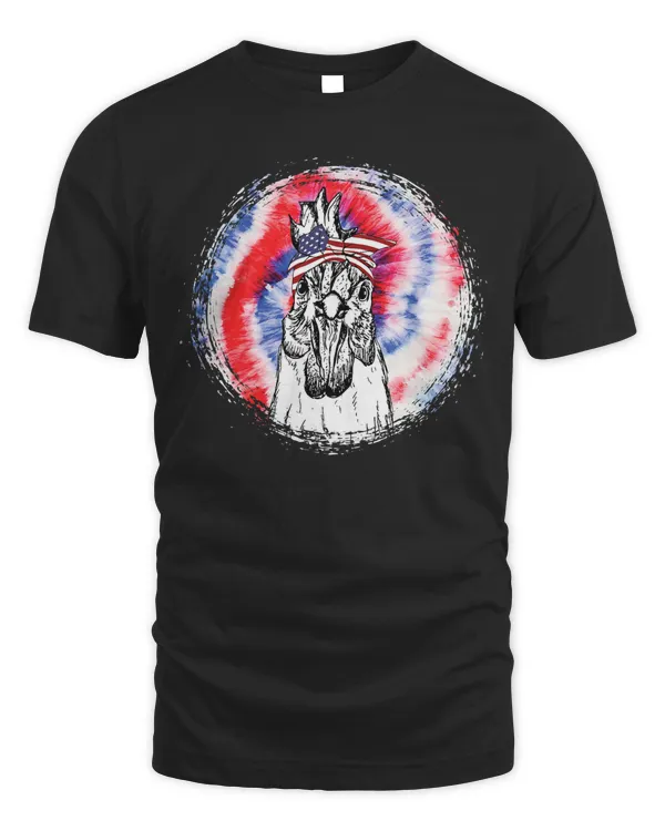 Chicken Funny Chicken Tie Dye American Flag 4th of July 204 Hen Rooster