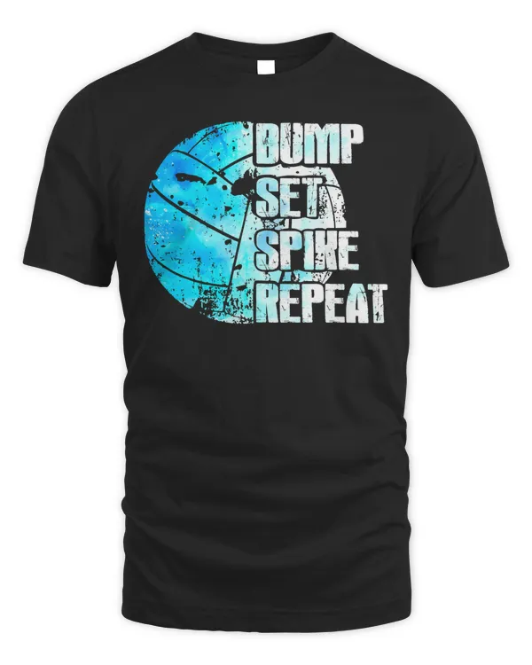 Volleyball Bump Set Spike Repeat Funny Volleyballns 141