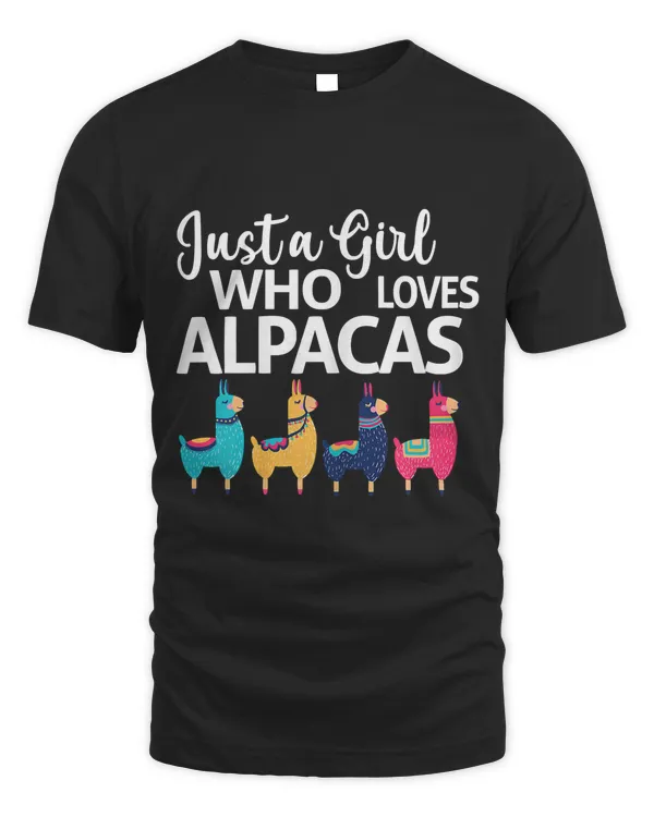 Just A Girl Who Loves Alpacas T Shirt Farmer Lover Gift T-Shirt