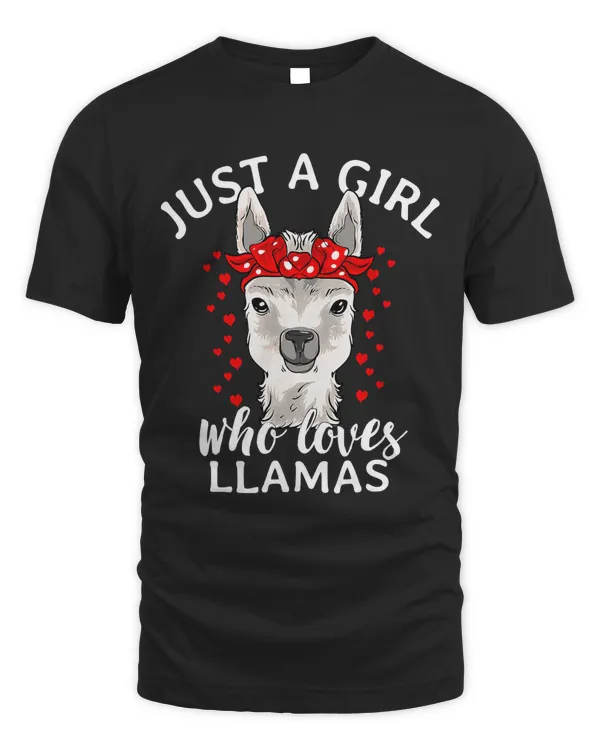 Just A Girl Who Loves Llamas Alpaca Lover Gift Girls Women T-Shirt