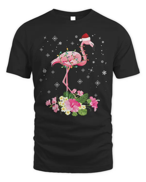 Flamingo Mele Kalikimaka Flamingo Santa Christmas Merry In July Xmas 332