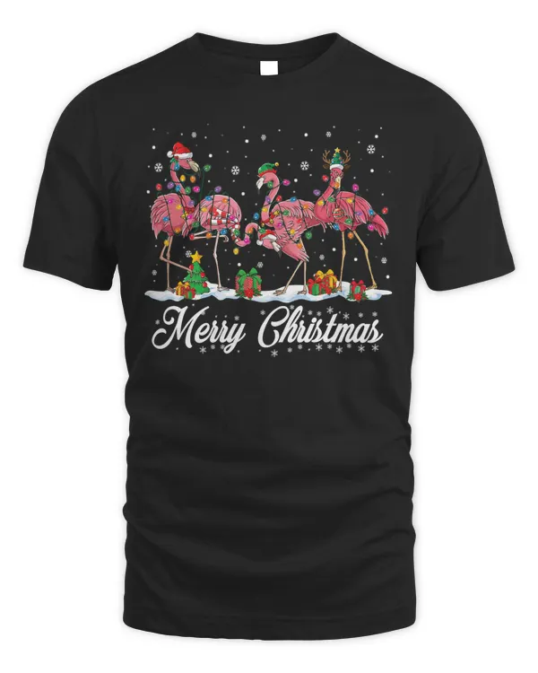 Flamingo Merry Christmas Flaming Xmas Lights Santa Flamingo Lovers 220