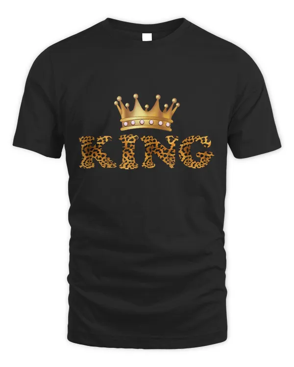 Cheetah Print King Queen Pajamas Couples Matching Tops Men Tank Top