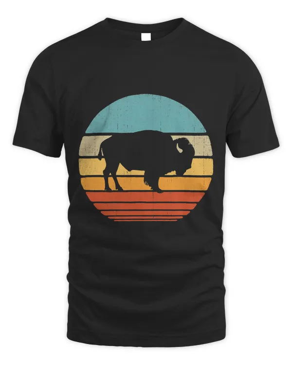 Bison Vintage 60s 70s Retro Gifts Buffalo Lover Men Women T-Shirt