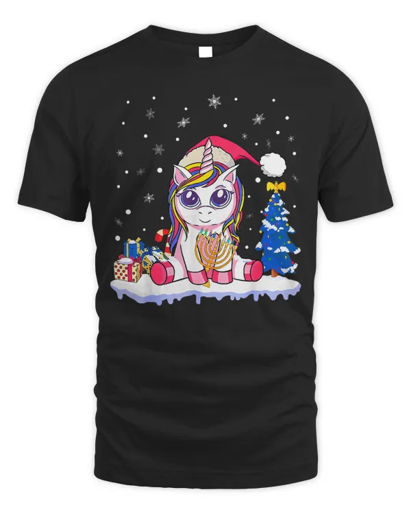 Unicorn Happy Chrismukkah Menorah Unicorn Hanukkah Christmas Jewish 221