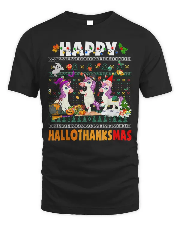 Unicorn Happy HalloThanksmas Unicorn Thanksgiving Christmas 160
