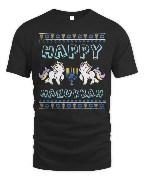 Unicorn Happy Hanukkah Pajamas penguin Unicorn Menorah Funny 207