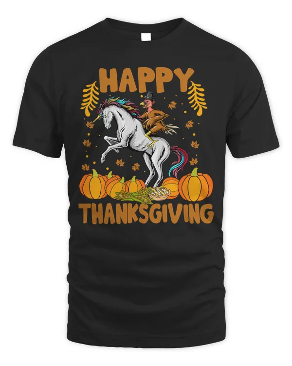 Unicorn Happy Thanksgiving Turkey Riding Unicorn 79