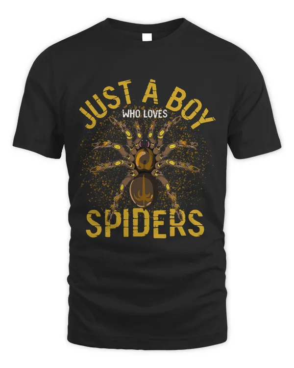 Arachnid Men Boys Gift Idea Just A Boy Who Loves Spiders T-Shirt