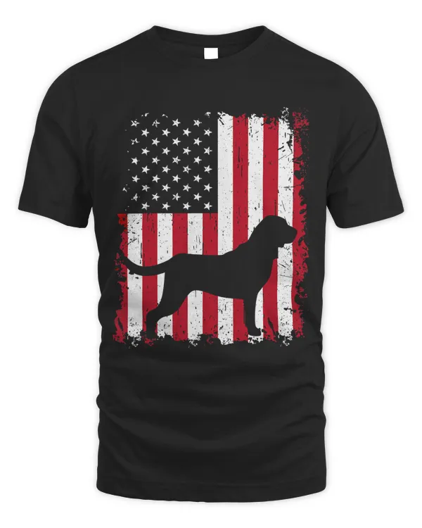 Bloodhound 4th of July Patriotic American USA Flag Gift T-Shirt