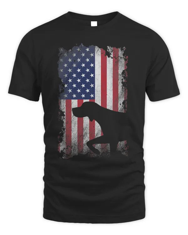 Patriotic German Shorthaired Pointer American Flag GSP Dog T-Shirt