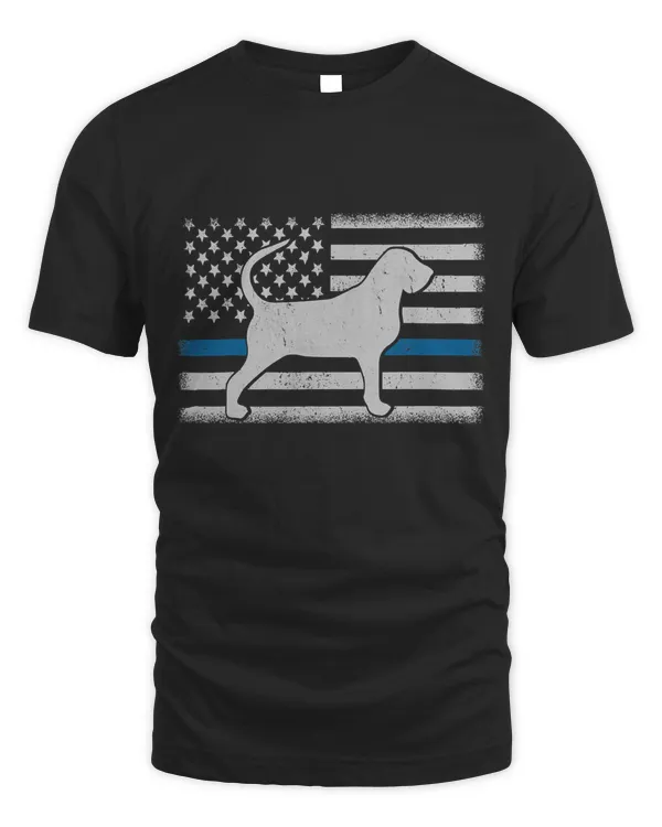 Bloodhound K 9 Police Thin Blue Line Flag Bloodhound T-Shirt