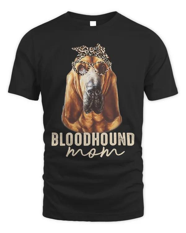 Bloodhound Leopard Print Bandana Dog Lover Gift T-Shirt