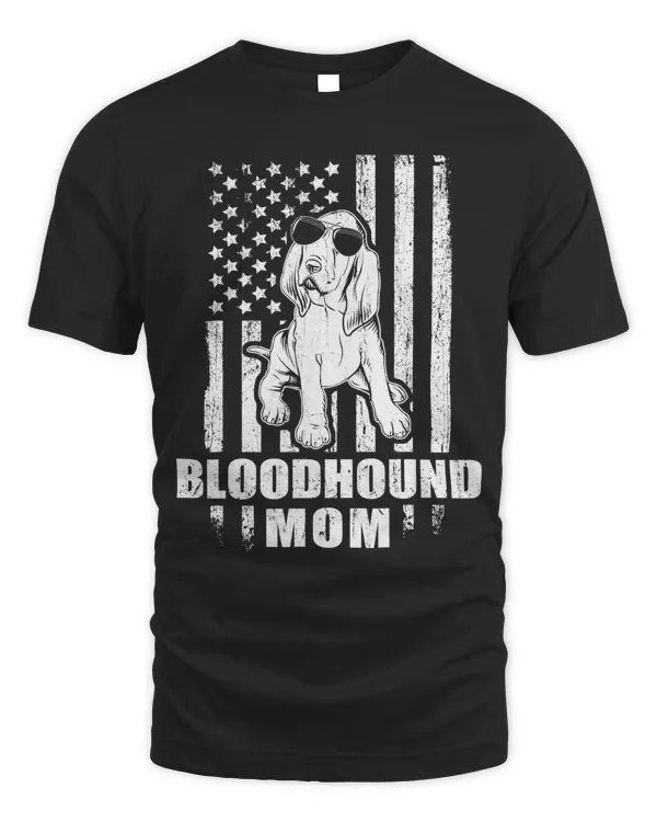 Bloodhound Mom Cool Vintage Retro Proud American T-Shirt