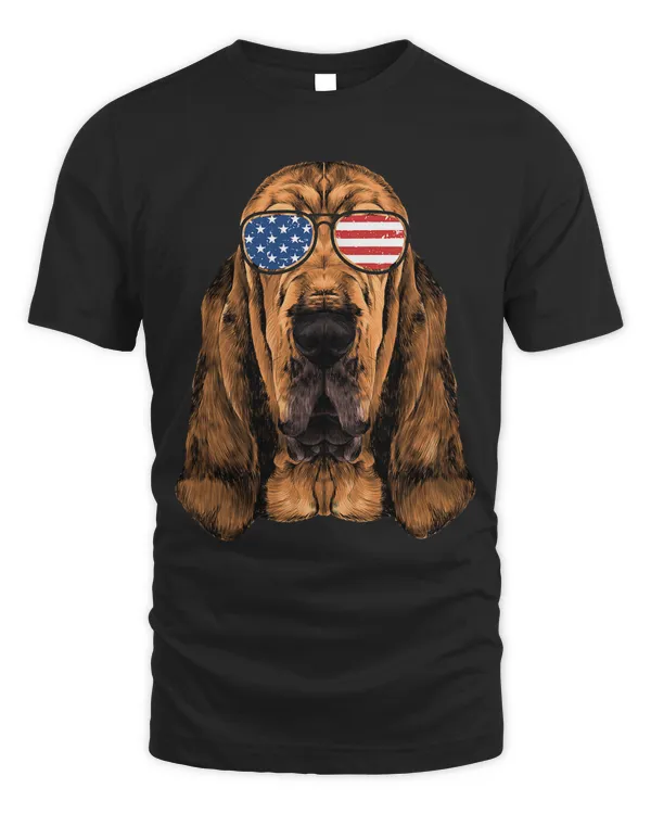 Bloodhound Shirt Men Women Kids American Flag Dog T-Shirt