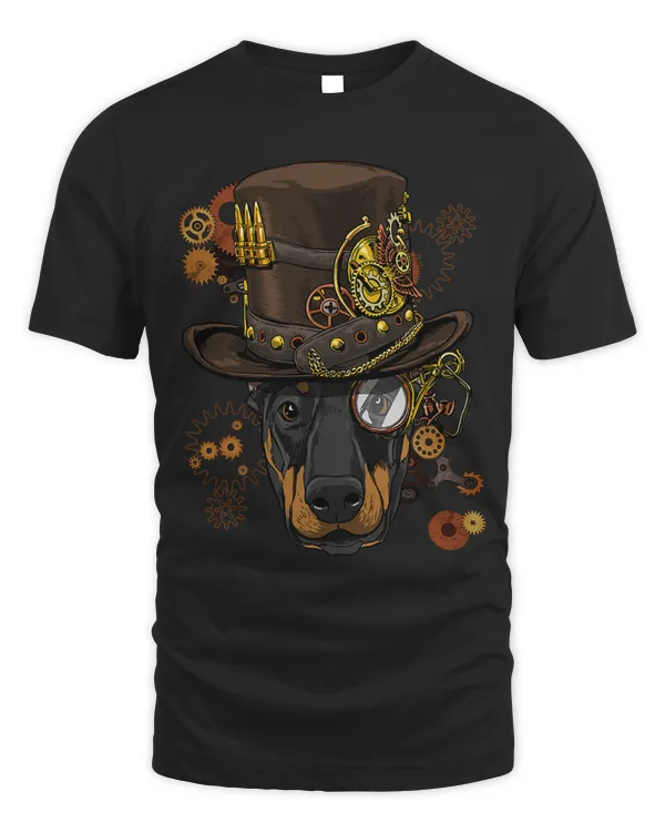 Steampunk Doberman Dog Shirt Steampunk Lovers Gift T-Shirt