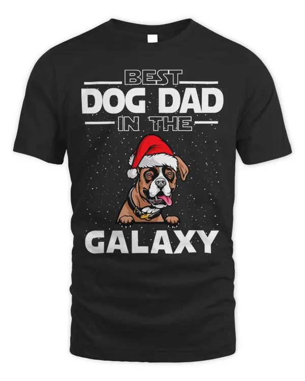 Boxer Best Dog Dad In The Galaxy Funny Puppy Christmas Xmas 93