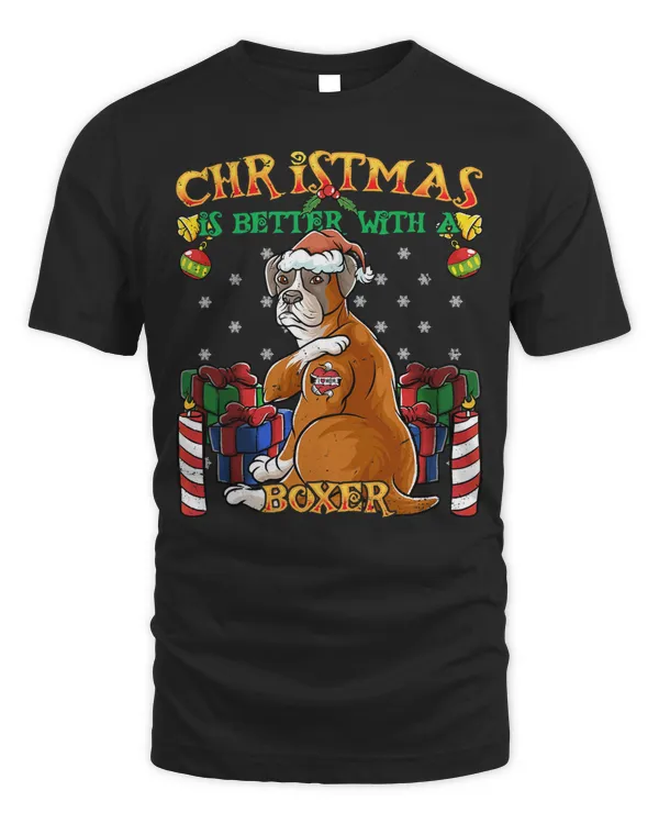 Boxer Christmas Is Better With A Boxer Santa Claus Dog XMas 330