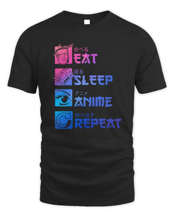 RD Eat Sleep Anime Repeat Funny - Gift For Japanese Manga Lover Shirt