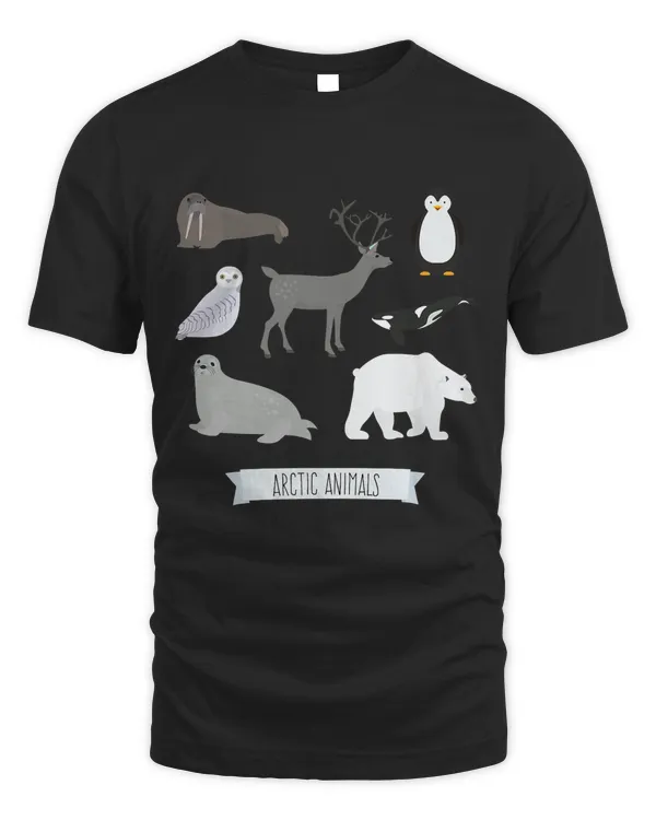 Arctic Animals Gift Walrus Penguin Polar Bear Arctic Kids T-Shirt