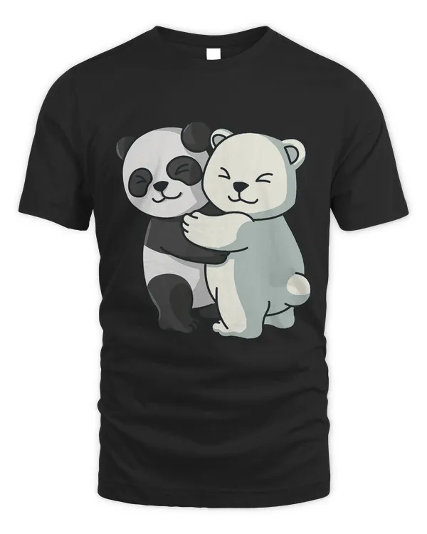 Panda and Polar Bear cute Icebear Cuddle Animals T-Shirt