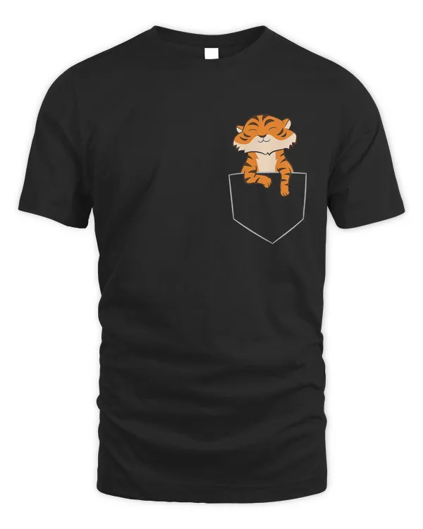 Cute Tiger In Pocket Funny Pocket Tiger Tank Top