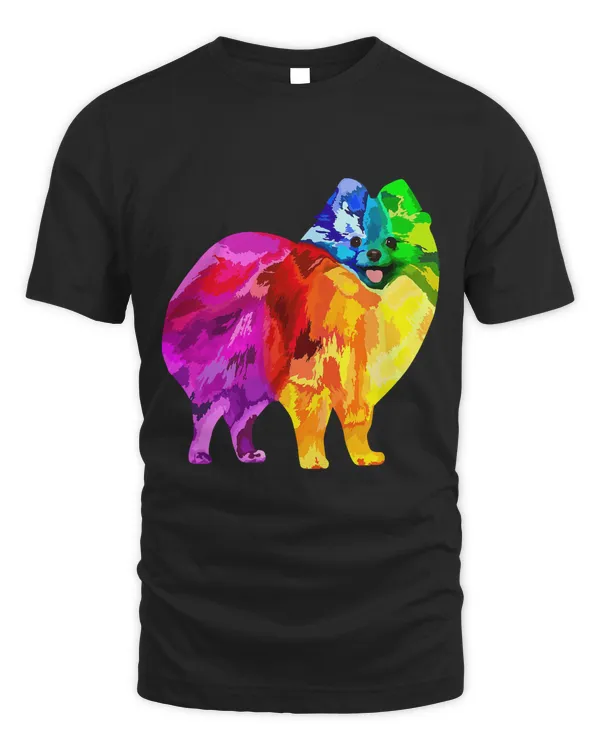 Dog Lover Gifts Pomeranian For Women Colorful Pomeranian Men T-Shirt