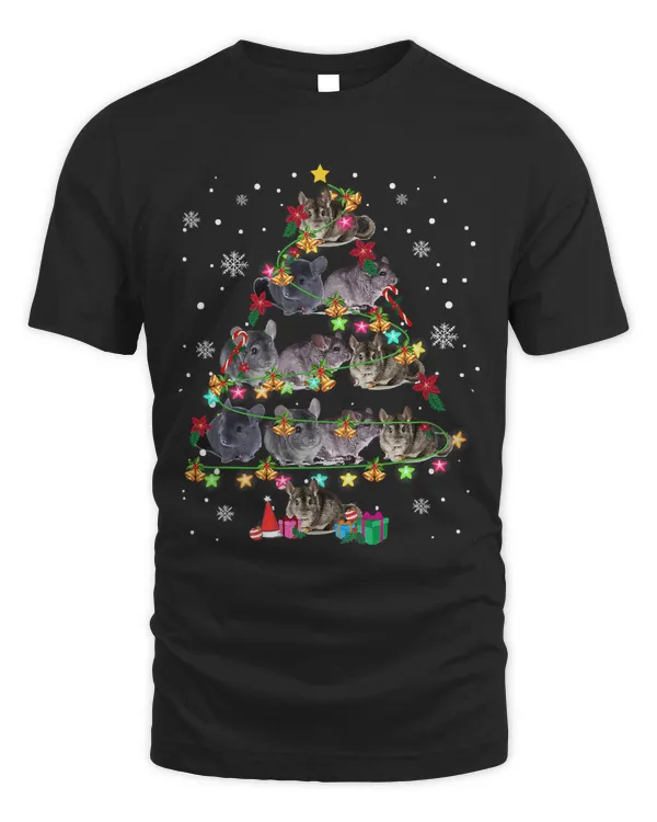 Chinchilla Christmas Tree Funny Rodents Lover Xmas Gifts T-Shirt