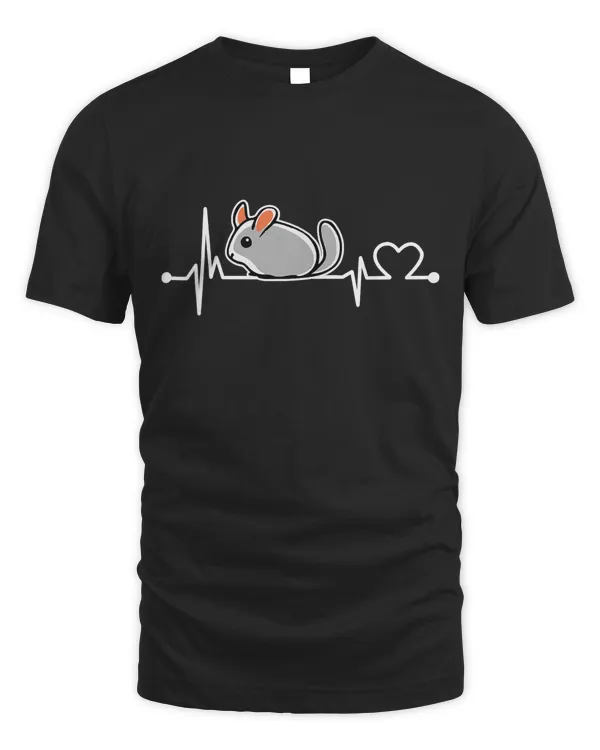 Chinchilla Heartbeat Funny Animal Gift For KidWomenMen T-Shirt