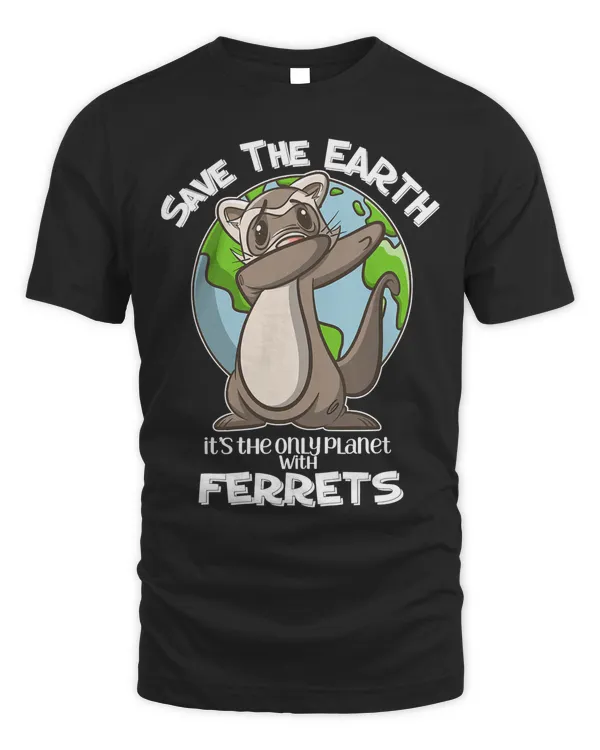 Dabbing Ferret Earth Day Shirt for Kids, Women, & Men Gift T-Shirt