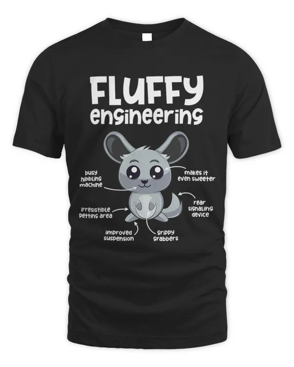 Funny Anatomy Of A Cute Chinchilla Fluffy Engineering T-Shirt